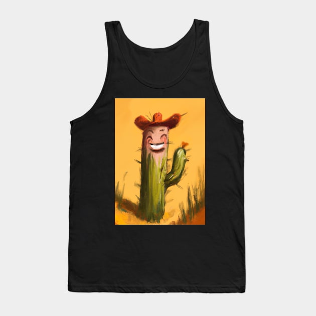 Laughing cactus in the desert Tank Top by maxcode